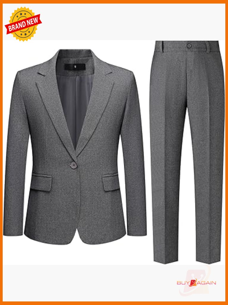 Dressy 2 Piece Pant Suit Blazer Set Business Professional